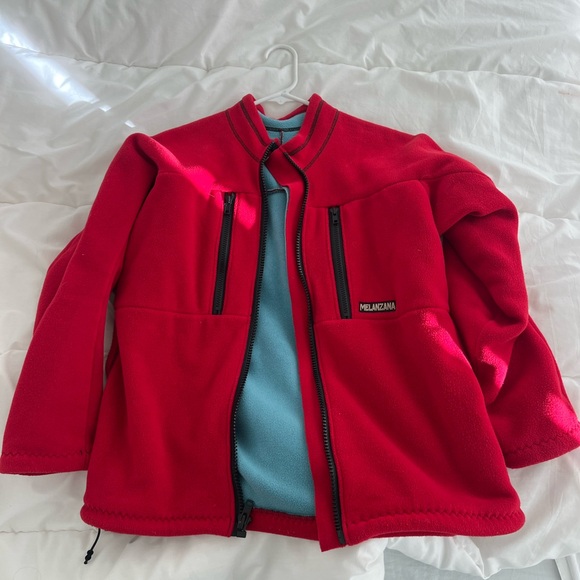 Melanzana Vibrant Red Fleece Jacket - Picture 1 of 1